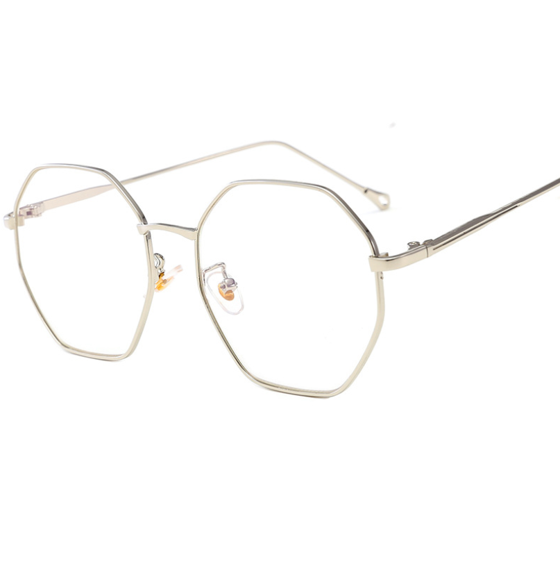 2021 new fashion sunglasses female metal polygonal large box ocean color lens tide sunglasses net red glasses