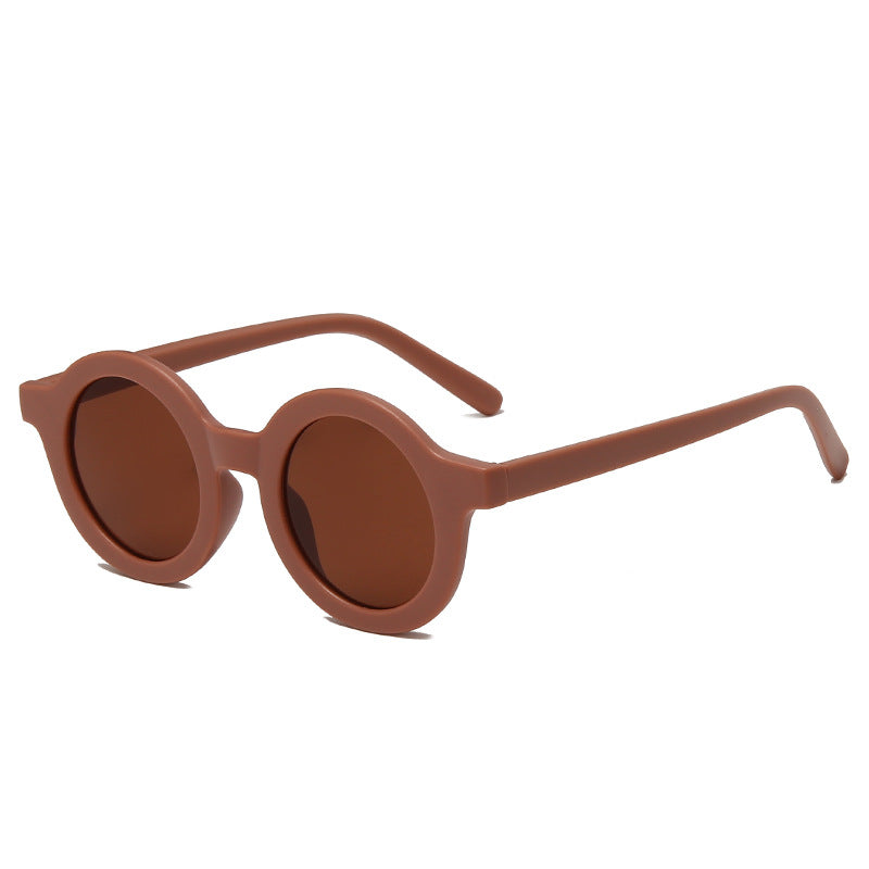 Frosted Round Frame Sunglasses Fashion Men's And Women's Sunglasses