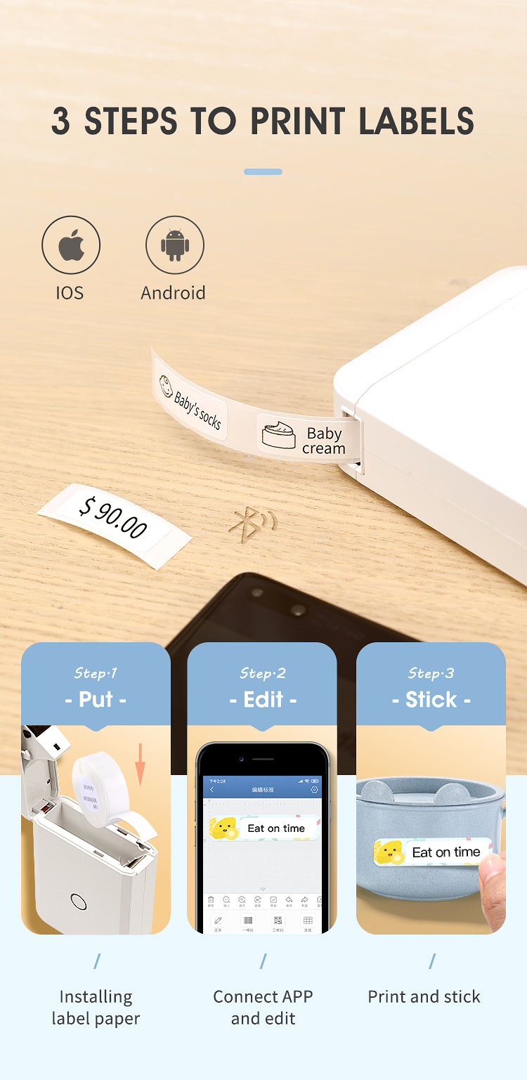 D110 Bluetooth Label Printer Household Thermosensitive Adhesive