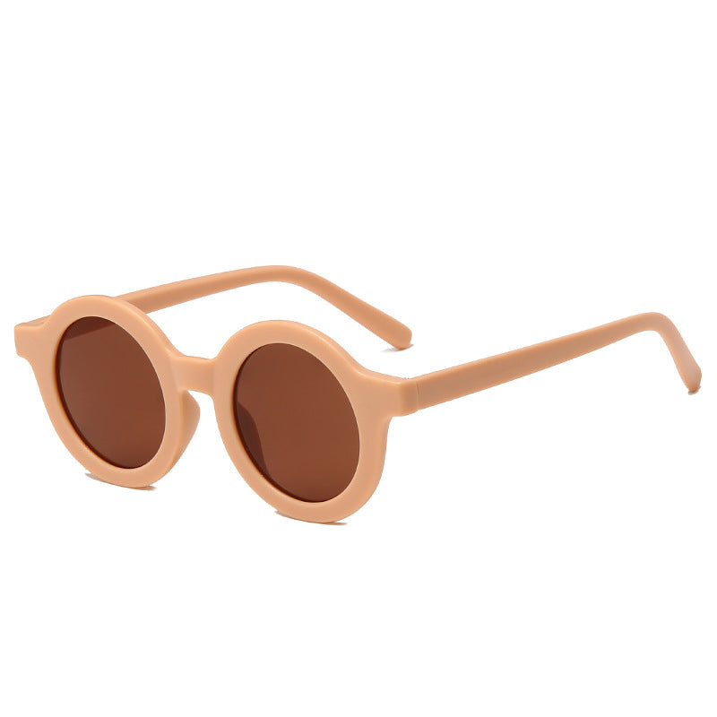 Frosted Round Frame Sunglasses Fashion Men's And Women's Sunglasses