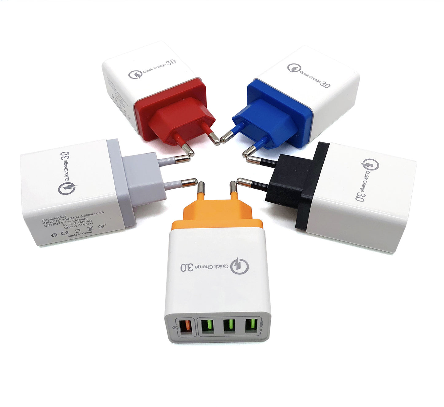 4 USB ports ( quick charge 3.0 and 3 USB port 5V/3.1 A Max )