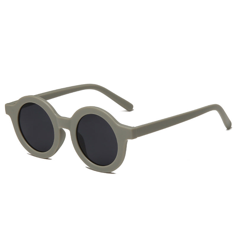 Frosted Round Frame Sunglasses Fashion Men's And Women's Sunglasses