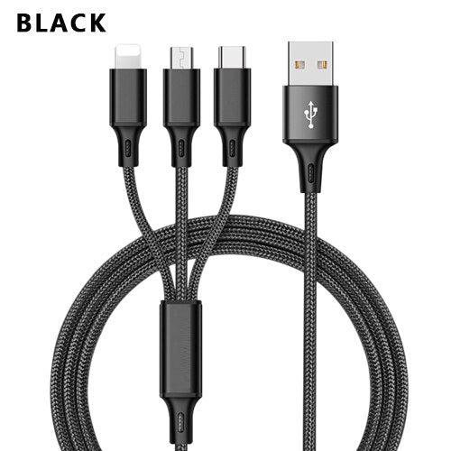 3 In 1 USB Type C Fast Charging Cable For Android and I phone